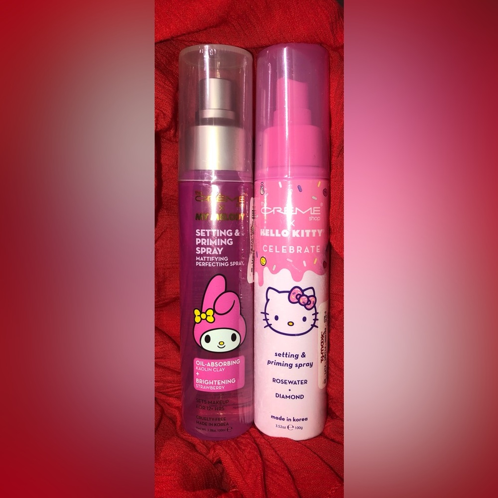 💕 the crème shoppe x hello Kitty and my melody setting & priming spray